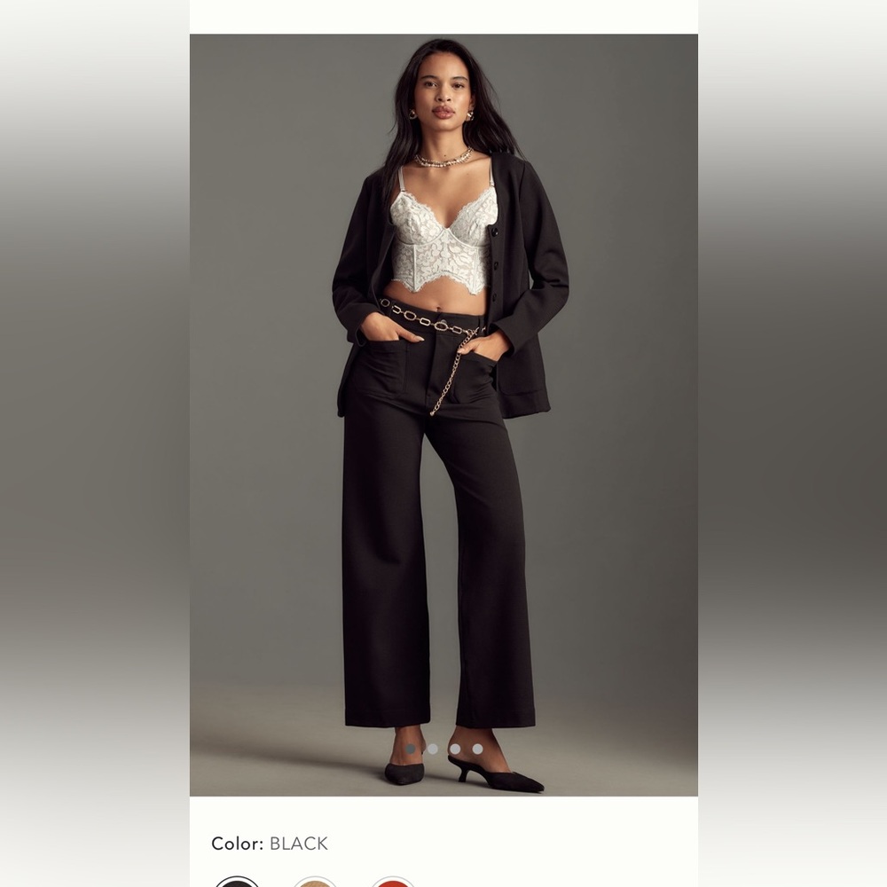 Anthropologie Black Wide-Leg Pants